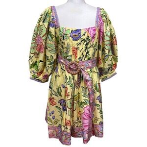 FARM Rio Yellow Floral Insects Romper Dress, NWT, bold, statement, feminine